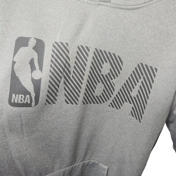 NBA Gray Short-Sleeve Hoodie Sweatshirt With Front Pocket For Men - Picture 2 of 8